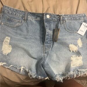 Refuge High Rise Ripped Shorts (Vintage Look) cut off size 14